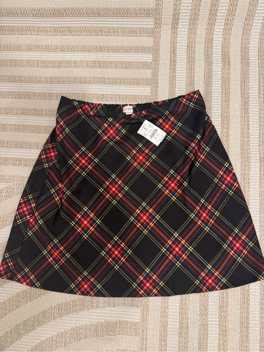 Croft & Barrow Black Plaid A-Line Skirt - Red & Yellow Tartan